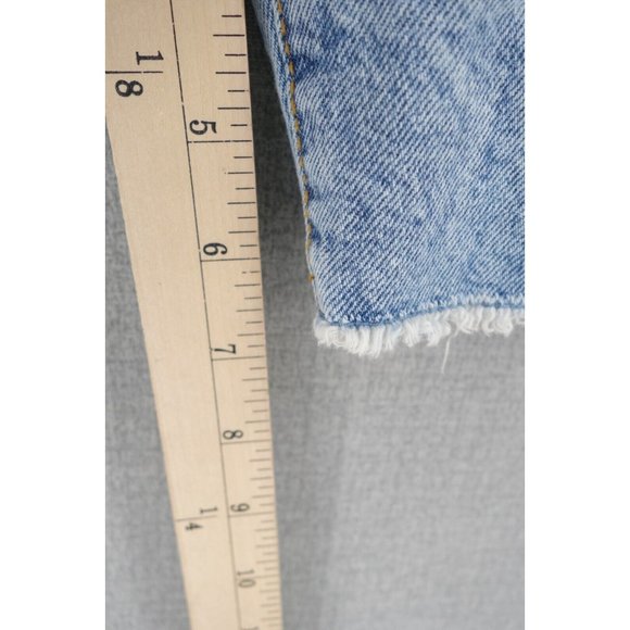 Cotton On Denim Shorts Womens 2 Blue High Rise Cutoff Stretch Bermuda - Picture 6 of 11